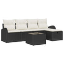 Sofa Sæt med pude med opbevaring 6 pcs Sort og Cream polyrattan
