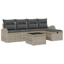 Sofa Sæt 6 stk. Lysegrå polyrattan