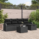 Sofa Sæt med pude med opbevaring 6 pcs Sort polyrattan