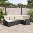Sofa Sæt 6 stk. Sort og Cream polyrattan
