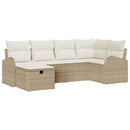 Sofa Sæt 6 stk. Beige og creme polyrattan