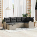 Sofa Sæt 6 stk. Lysegrå polyrattan