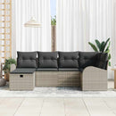 Sofa Sæt 6 stk. Lysegrå polyrattan