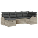 Sofa Sæt 6 stk. Lysegrå polyrattan