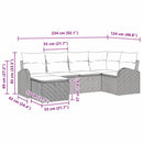 Sofa Sæt 6 stk. Lysegrå polyrattan