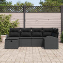 Sofa Sæt med pude med opbevaring Sort polyrattan