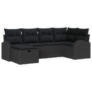 Sofa Sæt med pude med opbevaring Sort polyrattan