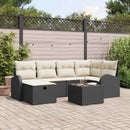 Sofa Sæt 7 stk. Sort og Cream polyrattan