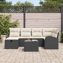 Sofa Sæt 7 stk. Sort og Cream polyrattan