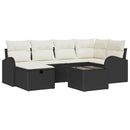 Sofa Sæt 7 stk. Sort og Cream polyrattan