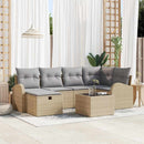 Sofa Sæt med pude med opbevaring Beige og lys grå polyrattan