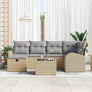 Sofa Sæt med pude med opbevaring Beige og lys grå polyrattan