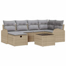 Sofa Sæt med pude med opbevaring Beige og lys grå polyrattan