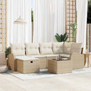 Sofa Sæt 7 stk. Beige og creme polyrattan
