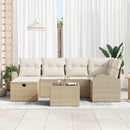 Sofa Sæt 7 stk. Beige og creme polyrattan