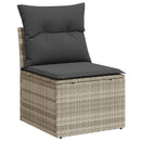 Sofa Sæt 7 stk. Lysegrå polyrattan