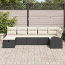 Sofa Sæt med pude med opbevaring 7 pcs Sort og Cream polyrattan