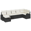 Sofa Sæt med pude med opbevaring 7 pcs Sort og Cream polyrattan
