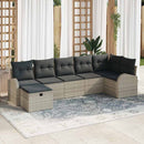 Sofa Sæt 7 stk. Lysegrå polyrattan