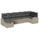 Sofa Sæt 7 stk. Lysegrå polyrattan