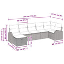Sofa Sæt 7 stk. Lysegrå polyrattan