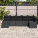 Sofa Sæt med pude med opbevaring 7 pcs Sort polyrattan