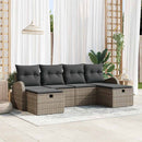 Sofa Sæt med pude med opbevaring 6 pcs Grå polyrattan