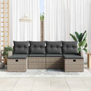 Sofa Sæt med pude med opbevaring 6 pcs Grå polyrattan