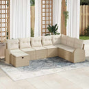Sofa Sæt med pude beige og cremefarvet polyrattan