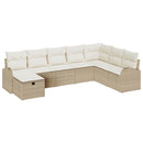 Sofa Sæt med pude beige og cremefarvet polyrattan