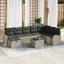 Sofa Sæt 9 stk. Lysegrå polyrattan