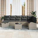 Sofa Sæt 9 stk. Lysegrå polyrattan