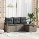 Sofa Sæt med pude med opbevaring 4 pcs Grå polyrattan