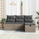 Sofa Sæt med pude med opbevaring 4 pcs Grå polyrattan