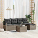 Sofa Sæt med pude med opbevaring 6 pcs Grå polyrattan