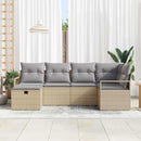 Sofa Sæt 6 stk. 6-Antal sæder Beige og lys grå polyrattan