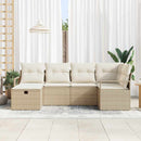 Sofa Sæt med pude 6 pcs Beige og creme polyrattan