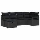 Sofa Sæt med pude med opbevaring Sort polyrattan