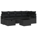 Sofa Sæt med pude med opbevaring Sort polyrattan