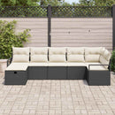 Sofa Sæt med pude med opbevaring 7 pcs Sort og Cream polyrattan