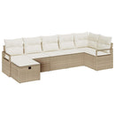 Sofa Sæt med pude 7 pcs Beige og creme polyrattan