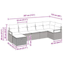 Sofa Sæt med pude 7 pcs Beige og creme polyrattan