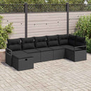 Sofa Sæt med pude med opbevaring 7 pcs Sort polyrattan