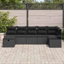 Sofa Sæt med pude med opbevaring 7 pcs Sort polyrattan