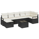 Sofa Sæt med pude med opbevaring 8 pcs Sort og Cream polyrattan