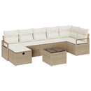 Sofa Sæt med pude 8 pcs Beige og creme polyrattan