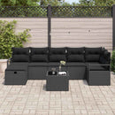 Sofa Sæt med pude med opbevaring 8 pcs Sort polyrattan