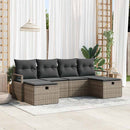 Sofa Sæt med pude med opbevaring 6 pcs Grå polyrattan