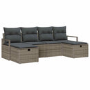 Sofa Sæt med pude med opbevaring 6 pcs Grå polyrattan