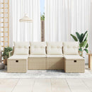 Sofa Sæt med pude 6 pcs Beige og creme polyrattan